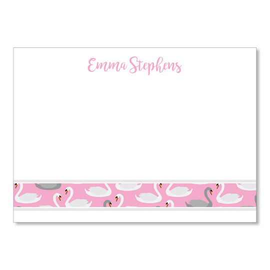 Swans Border Flat Note Cards